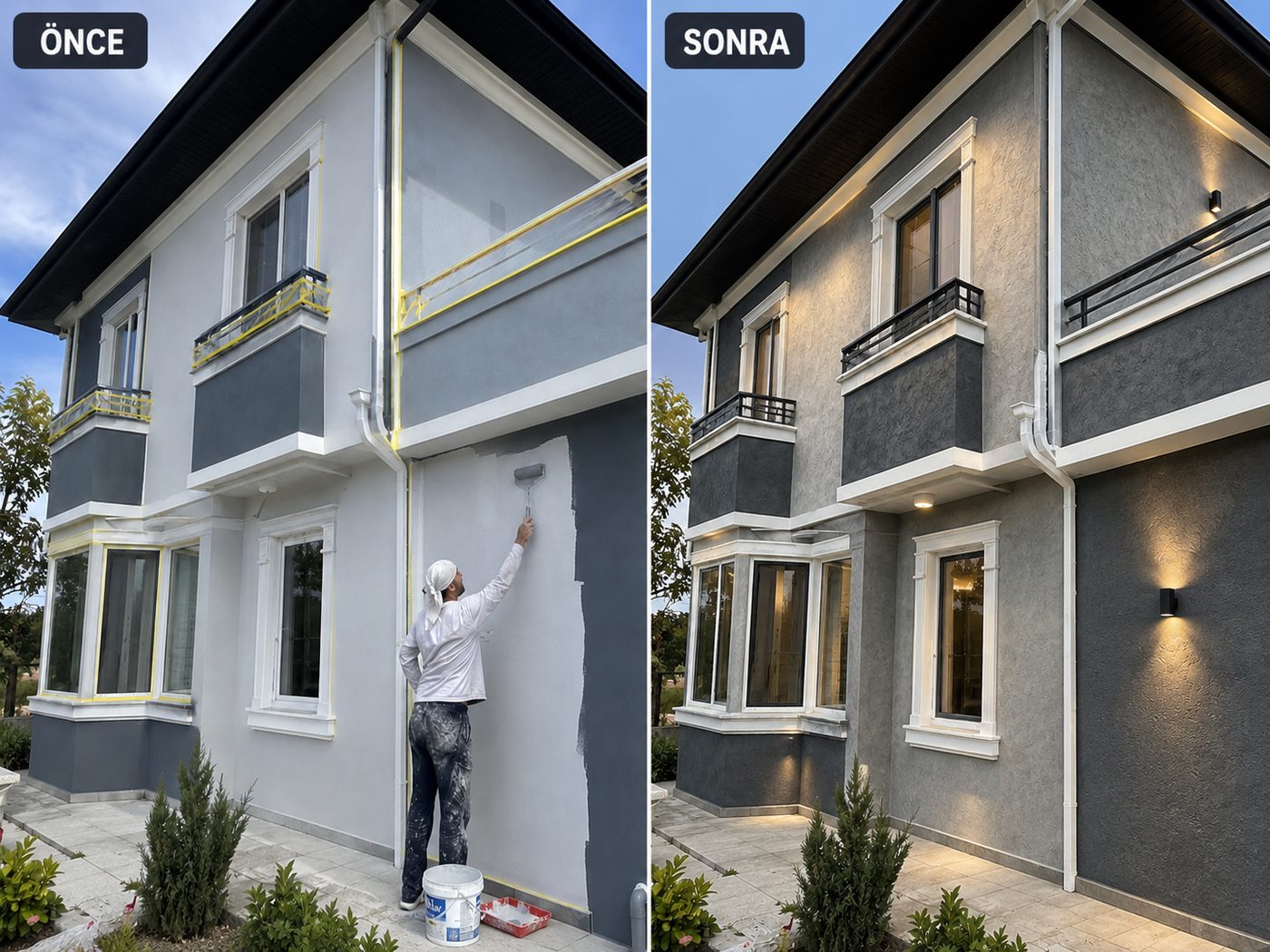 Kadifekale dış cephe boya öncesi ve sonrası
